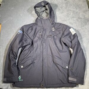 Scott Sports Outerwear Jacket Mens Large Gray Ski Snowboard Zip Off Hood Parka